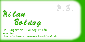 milan boldog business card